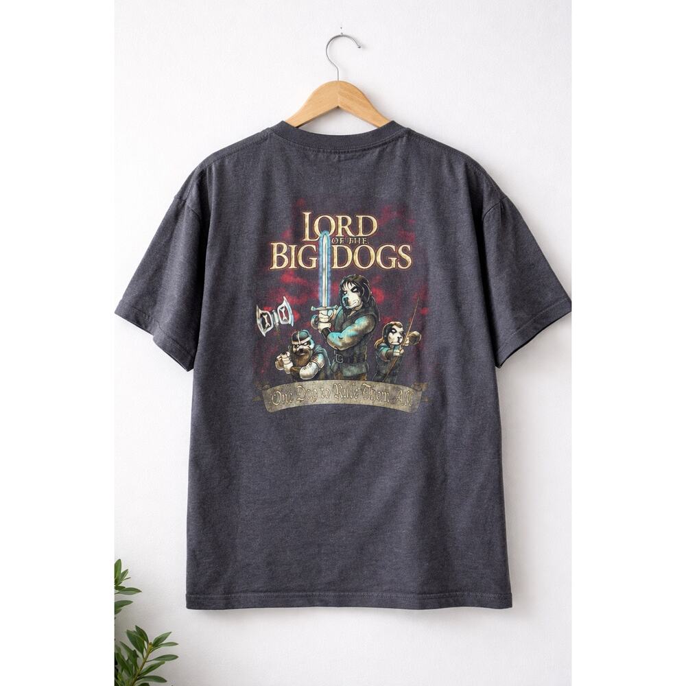Big Dogs Lord of the Big Dogs T Shirt LOTR Parody Graphic Tee Vintage Style Men